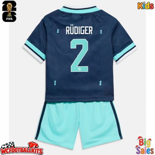 Germany Antonio Rudiger #2 Replica Away Stadium Kit for Kids World Cup 2026 Short Sleeve (+ pants)
